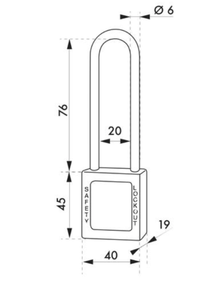 Cadenas de consignation LOTO Lockout Tagout 40 mm anse acier Ø 6 x 76 mm jaune Cadenas de consignation