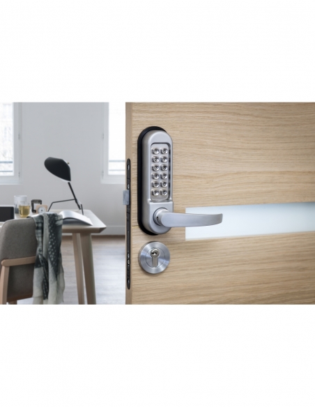 Verrou à combinaison mécanique pour serrure encastrable pour porte intérieure, carré 7mm, chromé mat - THIRARD FBA