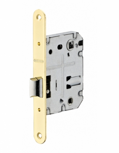 Serrure encastrable à condamnation pour salle de bain et toilette, axe 50mm, entr’axe 70 mm, bouts ronds - THIRARD FBA