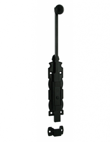 Verrou à plaquer coulissant pour porte intérieure, 305mm, noir - THIRARD FBA
