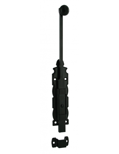 Verrou à plaquer coulissant pour porte intérieure, 305mm, noir - THIRARD FBA