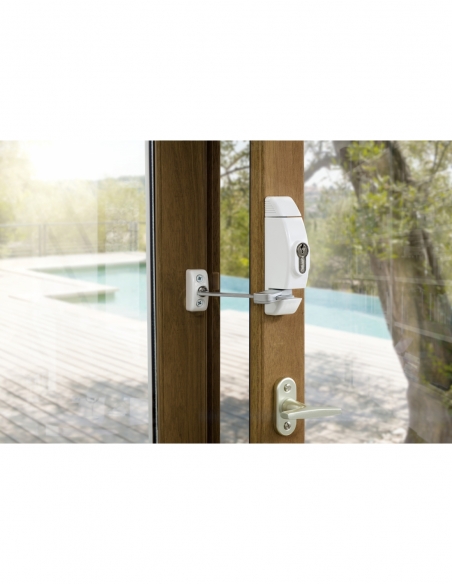 Entrebailleur à cylindre pour fenêtre, 118x130mm, blanc, 3 clés - THIRARD FBA