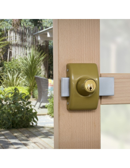 Verrou double entrée Design 5 pour porte d'entrée, cylindre 50mm, acier, 3 clés, bronze - THIRARD FBA