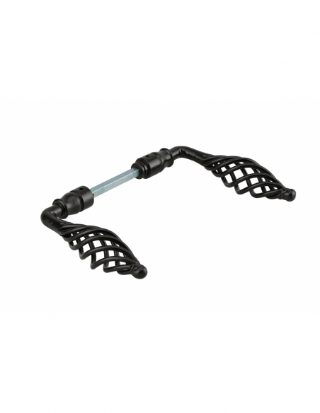 Paire de béquilles double fil torsadé pour porte, carré 6x100mm, 1 portée, noir - THIRARD FBA