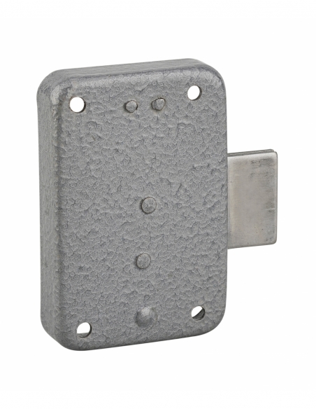 Serrure de meuble Paris pour porte d'ameublement, droite, axe 25mm, 50x70mm, gris, 1 clé - THIRARD FBA