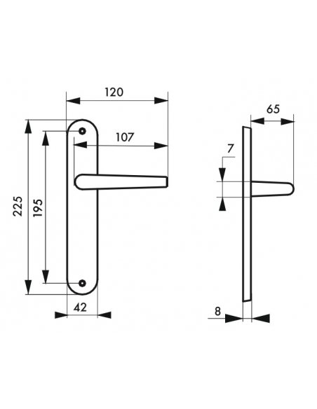 Ensemble de poignées pour porte intérieure Louis XV sans trou, carré 7mm, entr'axes 195mm, laiton vieilli - THIRARD FBA