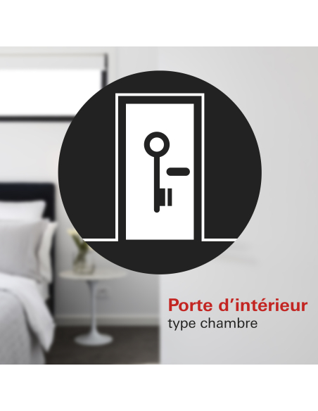 Serrure encastrable NF à clé pour porte de chambre, axe 40mm, bouts ronds, blanc, 1 clé - THIRARD Serrure Encastrable Pour po...