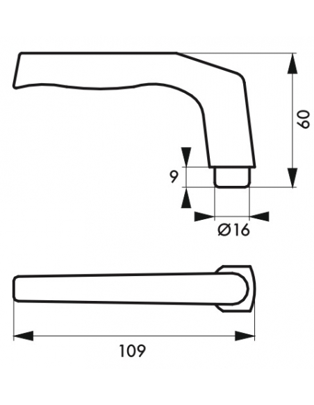 Paire de béquilles pour porte, carré 7mm, 1 portée, blanc - THIRARD FBA