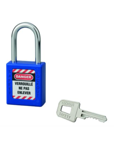 Cadenas de consignation LOTO Lockout Tagout 40 mm anse acier Ø 6 x 38 mm bleu Accessoires de consignation
