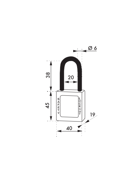 Cadenas de consignation LOTO Lockout Tagout 40 mm anse nylon Ø 6 x 38 mm rouge Accessoires de consignation
