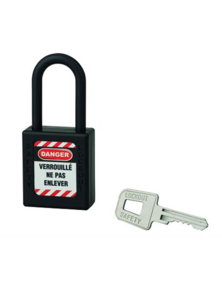 Cadenas de consignation LOTO Lockout Tagout 40 mm anse nylon Ø 6 x 38 mm noir Accessoires de consignation