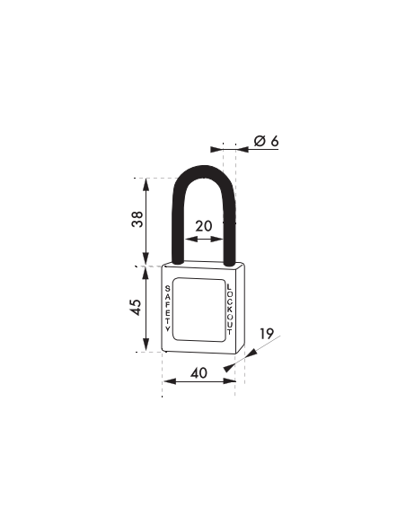 Cadenas de consignation LOTO Lockout Tagout 40 mm anse nylon Ø 6 x 38 mm noir Accessoires de consignation