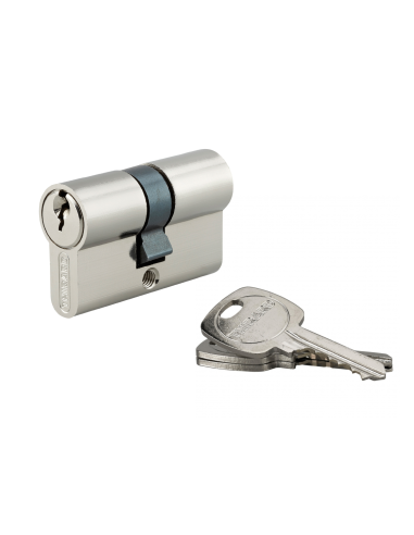 Cylindre de serrure, 27x27mm, anti-arrachement, nickel, 3 clés - THIRARD FBA