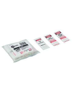 Lot de 50 etiquettes cadenas 3 languages - THIRARD Étiquette de consignation