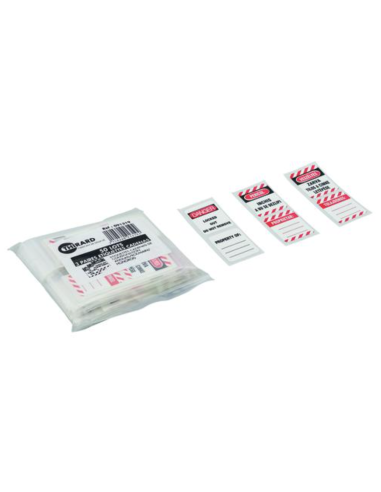 Lot de 50 etiquettes cadenas 3 languages - THIRARD Étiquette de consignation