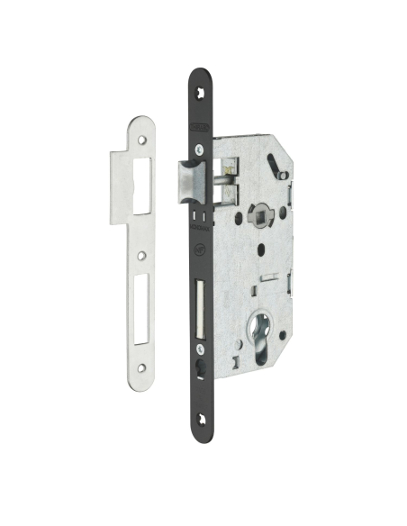 Lot de 25 serrure encastrable Monomax NF pour cylindre européen, axe 45mm, bouts ronds, têtière noire - THIRARD Serrures enca...