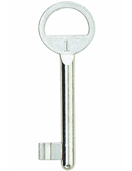 Clé pour serrure à encastrer n°1, pêne dormant 1/2 tour, axe de 40 mm - THIRARD Clé pour serrure encastrable