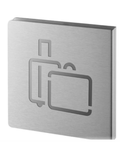 Signalétique découpée bagagerie inox brossé 120x120 mm Panneaux de signalisation