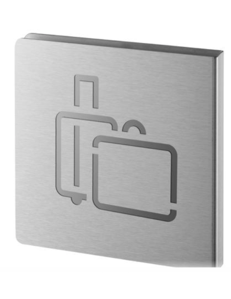 Signalétique découpée bagagerie inox brossé 120x120 mm Panneaux de signalisation