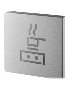 Signalétique découpée local cuisine inox brossé 120x120 mm Panneaux de signalisation