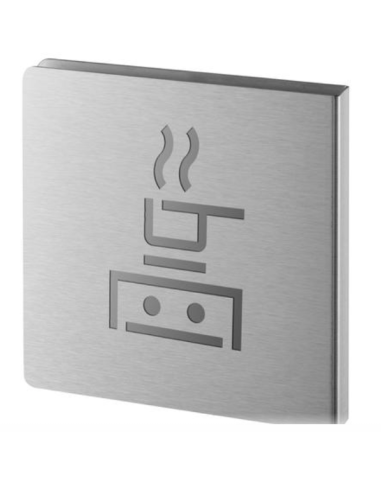Signalétique découpée local cuisine inox brossé 120x120 mm Panneaux de signalisation