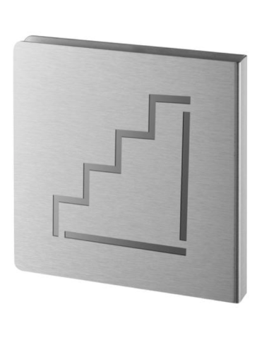 Signalétique découpée escalier inox brossé 120x120 mm Panneaux de signalisation