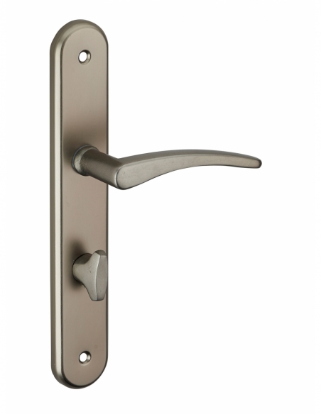 Ensemble de poignées pour salle de bain/toilette Vesta à condamnation, carré 7mm, entr'axes 195mm, nickelé satiné - THIRARD FBA