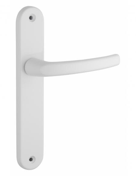 Ensemble de poignées pour porte intérieure Sultane sans trou, carré 7mm, entr'axes 195mm, blanc - THIRARD FBA