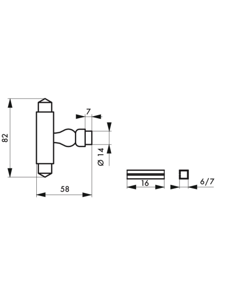 Paire de boutons torsadés pour porte, carré 6 mm, fourreau adaptateur 7mm, laqué noir, 1 portée - THIRARD FBA