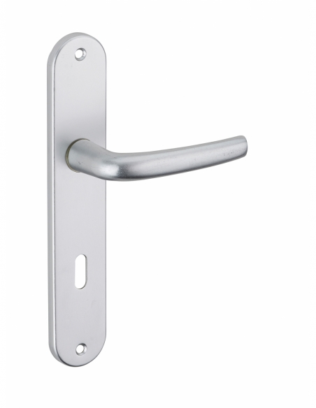 Ensemble de poignées pour porte intérieure Maia trou de clé, carré 7mm, entr'axes 195mm, argent - THIRARD FBA