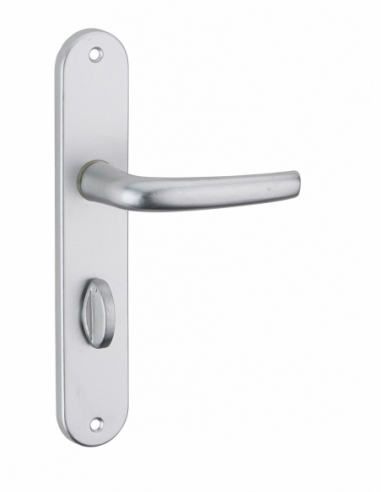 Ensemble de poignées pour porte intérieure Maia à condamnation, carré 7mm, entr'axes 195mm, argent - THIRARD FBA