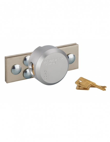 Porte-cadenas et cadenas, acier, protection renforcée pour fermeture, cadenas Ø73mm, zingué, 2 clés - THIRARD FBA