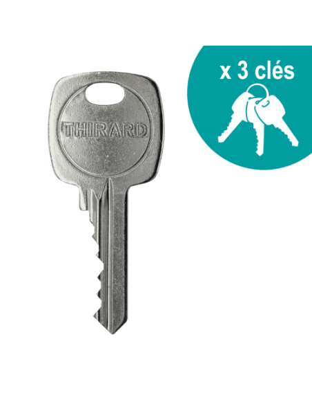 Verrou à bouton Corvette pour porte d'entrée, cylindre 45mm, acier, 3 clés, époxy bronze - THIRARD FBA