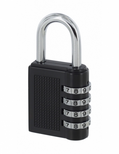 Cadenas à combinaison Compact 04, 4 chiffres, intérieur, anse acier, 40mm, noir - THIRARD FBA
