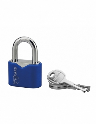 Cadenas à clé Ruby Color, acier, intérieur, anse acier, 38mm, 3 clés - THIRARD FBA