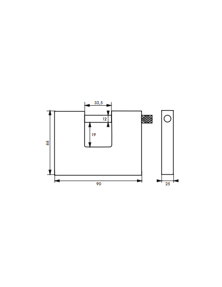 Cadenas à clé prisonnière Land Blindé, acier, extérieur, anse acier, 90mm, 3 clés - THIRARD FBA