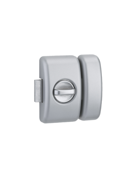 Verrou à bouton à capot pour porte d'entrée, cylindre Ø23x45mm, argent, 4 clés réversibles - SP Verrous