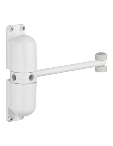 Ferme-porte automatique à roulettes pour porte légère, blanc - THIRARD Ferme porte