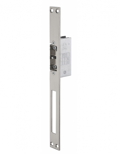 Gâche électrique encastrable à impression 2 temps pour porte bois et métal, réversible, 12/24V, inox - THIRARD FBA