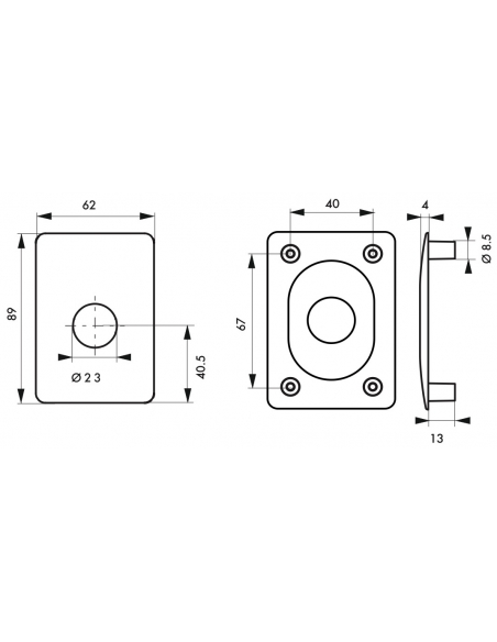 Plaque de renfort pour verrou Corvette, fixation par vis, epoxy bronze - THIRARD FBA