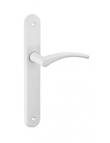 Ensemble de poignées pour porte intérieure Hebe sans trou, carré 7mm, entr'axes 165mm, laqué blanc - THIRARD FBA