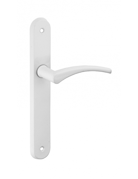 Ensemble de poignées pour porte intérieure Hebe sans trou, carré 7mm, entr'axes 165mm, laqué blanc - THIRARD FBA