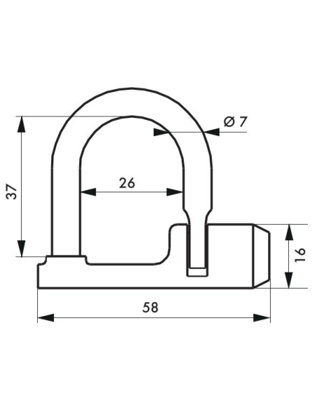 Cadenas d’artillerie 329 , talon droit, anse acier zingué, triangle 5mm - THIRARD FBA