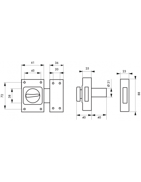 Verrou à bouton Etendard pour porte d'entrée, cylindre 40mm, acier, 3 clés, époxy bronze - THIRARD FBA