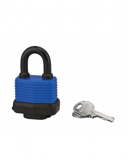 Cadenas à clé Slice, extérieur, 40mm, gainé PVC, 2 clés laiton nickelé - THIRARD FBA