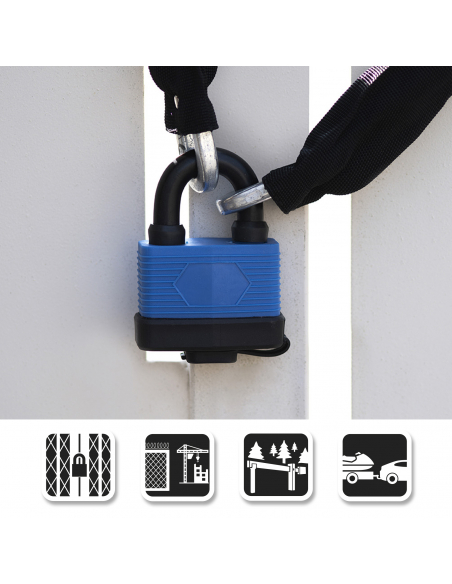 Cadenas à clé Slice, extérieur, 40mm, gainé PVC, 2 clés laiton nickelé - THIRARD FBA