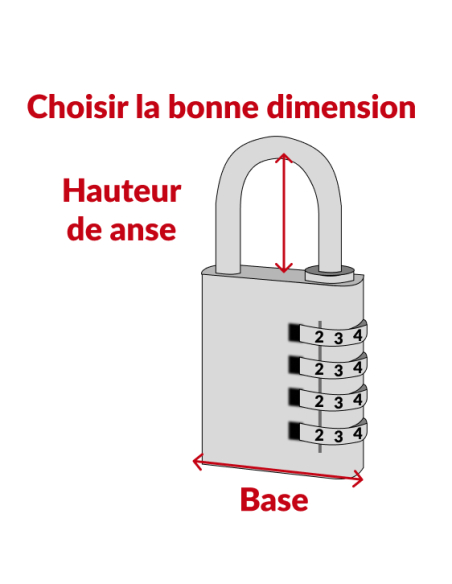 Cadenas à code Type 1, intérieur, alu, violet, 40mm, 4 chiffres - THIRARD FBA