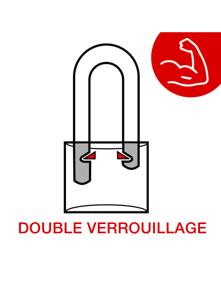 Cadenas à clé Maxium , intérieur, aluminium, anse demi haute, 40mm, 2 clés - THIRARD FBA