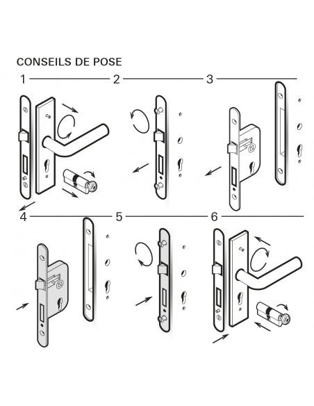 Boitier de serrure encastrable à cylindre pour entrée, axe 50mm, 4 pênes, rosaces ouvertes, bouts ronds, laiton - THIRARD FBA