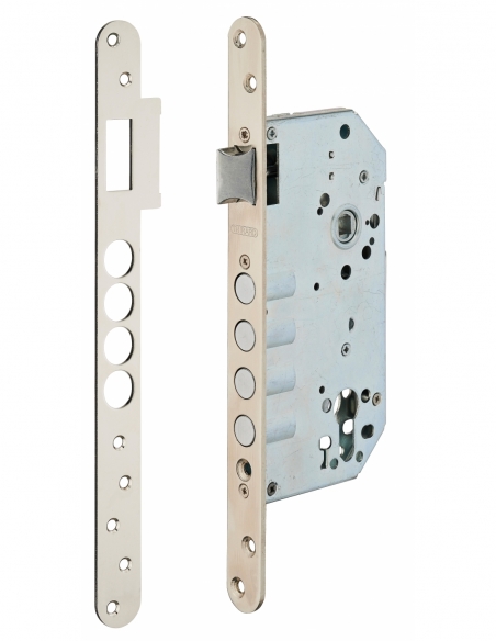 Boitier de serrure encastrable à cylindre pour porte d'entrée, axe 60mm, bouts ronds - THIRARD FBA